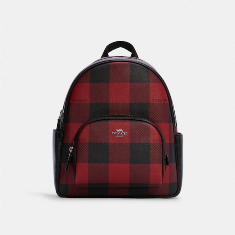COACH Buffalo Plaid Court Backpack - Picture 14 of 16